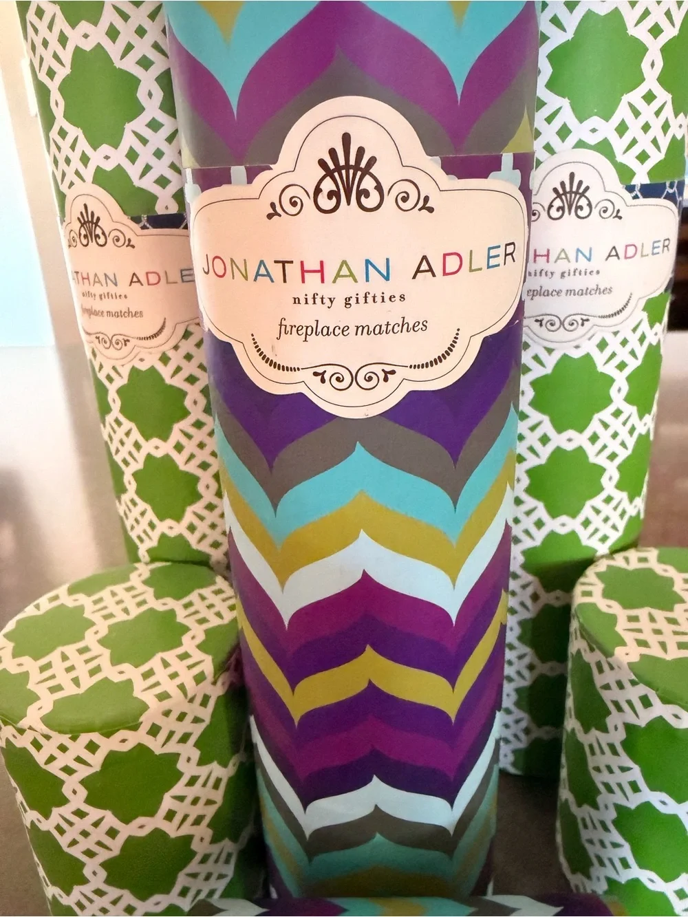 Jonathan Adler Nifty Gifties Fireplace Matches - Decorative Tube
